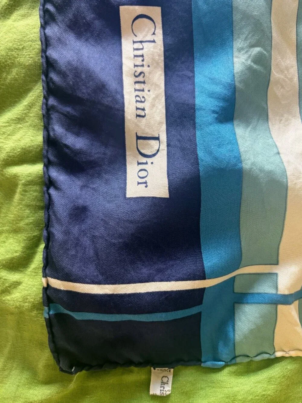 Vintage Christian Dior Art Deco-Style Silk Scarf